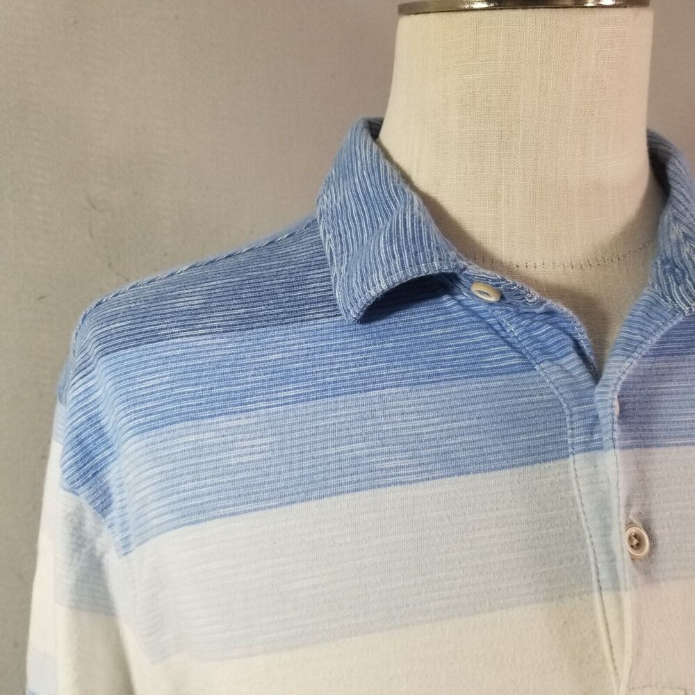 Tommy Bahama polo shirt men's XL extra large blue‎ stripe short sleeve cotton - Picture 4 of 11